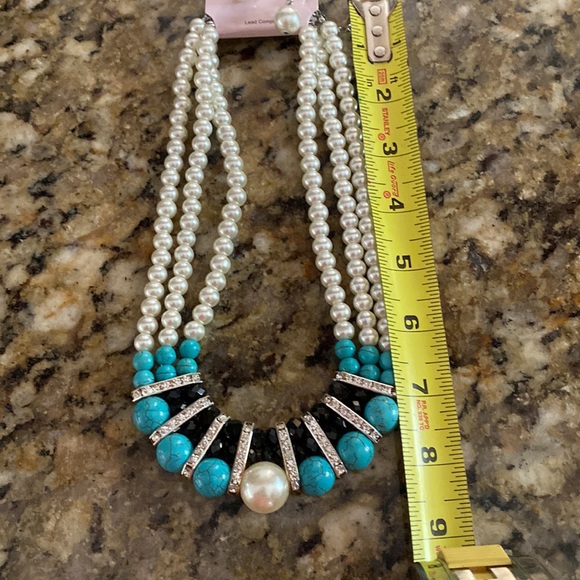 Necklace with stones and pearls. - Picture 6 of 7